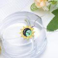 wholesale 925 Sterling Silver Abalone Shell Sun and Moon Pendant Necklace for Women - Wiccan s-0-4