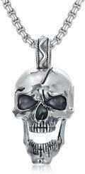 wholesale 925 Sterling Silver & Gold Plated Gothic Skull Pendant  - Punk Style Jewelry for Men/Women-0-0