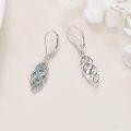 wholesale 925 Sterling Silver Black and White Opal Celtic Knot Drop Earrings with Leverbacks for Women-0-15