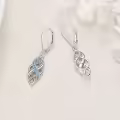 wholesale 925 Sterling Silver Black and White Opal Celtic Knot Drop Earrings Wholesale with Leverbacks for Women-0-15