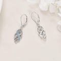 wholesale 925 Sterling Silver Blue Cubic Zirconia Infinity Knot Leverback Drop Earrings For Women-0-15
