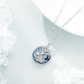 wholesale 925 Sterling Silver Blue ABALONE SHELL & CRYSTAL TREE OF LIFE NECKLACE FOR WOMEN-0-2