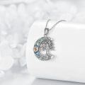 wholesale 925 Sterling Silver Tree of Life Moon Abalone Shell Inlay Necklace Faith Jewelry-0-3