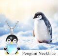 wholesale 925 Sterling Silver Heart-Shaped Moonstone Penguin Pendant Necklace-0-3