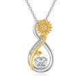 TOUPOP Sterling Silver Sunflower Rose Ladybug Pendant Infinity Necklace-0-0
