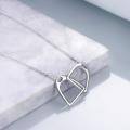 wholesale 925 Sterling Silver Heart-Shaped Pendant Chain Necklace-0-5