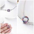 wholesale 925 Sterling Silver Blue Crystal Circle Chain Bracelet for Women s-0-22