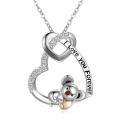 wholesale 925 Sterling Silver Infinity Love Bear Pendant Necklace-0-0