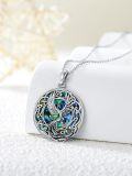 wholesale 925 Sterling Silver Celtic Phoenix Abalone Shell Pendant Necklace Gift for Women-0-5