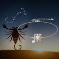 wholesale 925 Sterling Silver Scorpio Heart-Shaped Stone Zodiac Constellation Charm Bracelet s for Women-0-5