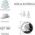wholesale 925 Sterling Silver White Opal Christmas Tree Stud Earrings for Women Holiday  Ideas-0-4