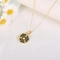 wholesale 14k Gold Snake Pendant Necklace With Black Onyx And Zircon Stones-0-2