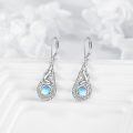 wholesale 925 Sterling Silver Teardrop Frog Dangle Earrings with Blue Stone Ocean Inspired Jewelry for Women-0-3