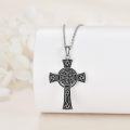 wholesale 925 Sterling Silver Celtic Knot Gothic Cross Pendant Necklace for Women-0-1