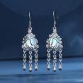wholesale 925 Sterling Silver Blue Opalite Teardrop Tree of Life Dangle Earrings-0-2