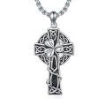 wholesale 925 Sterling Silver &  Irish Cross with Celtic Knots and Shamrock Pendant on 24 Chain-0-0