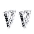 wholesale 925 Sterling Silver Roman Numeral V Black Huggie Hoop Earrings for Men & Women - Mother's Day Gift Idea-0-0