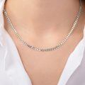 wholesale 925 Sterling Silver Platinum Plated Curb Cuban Link Chain Necklace For Men Women-0-5