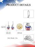 wholesale Metal Stone 4th of July Patriotic Dangle Earrings for Women-0-16