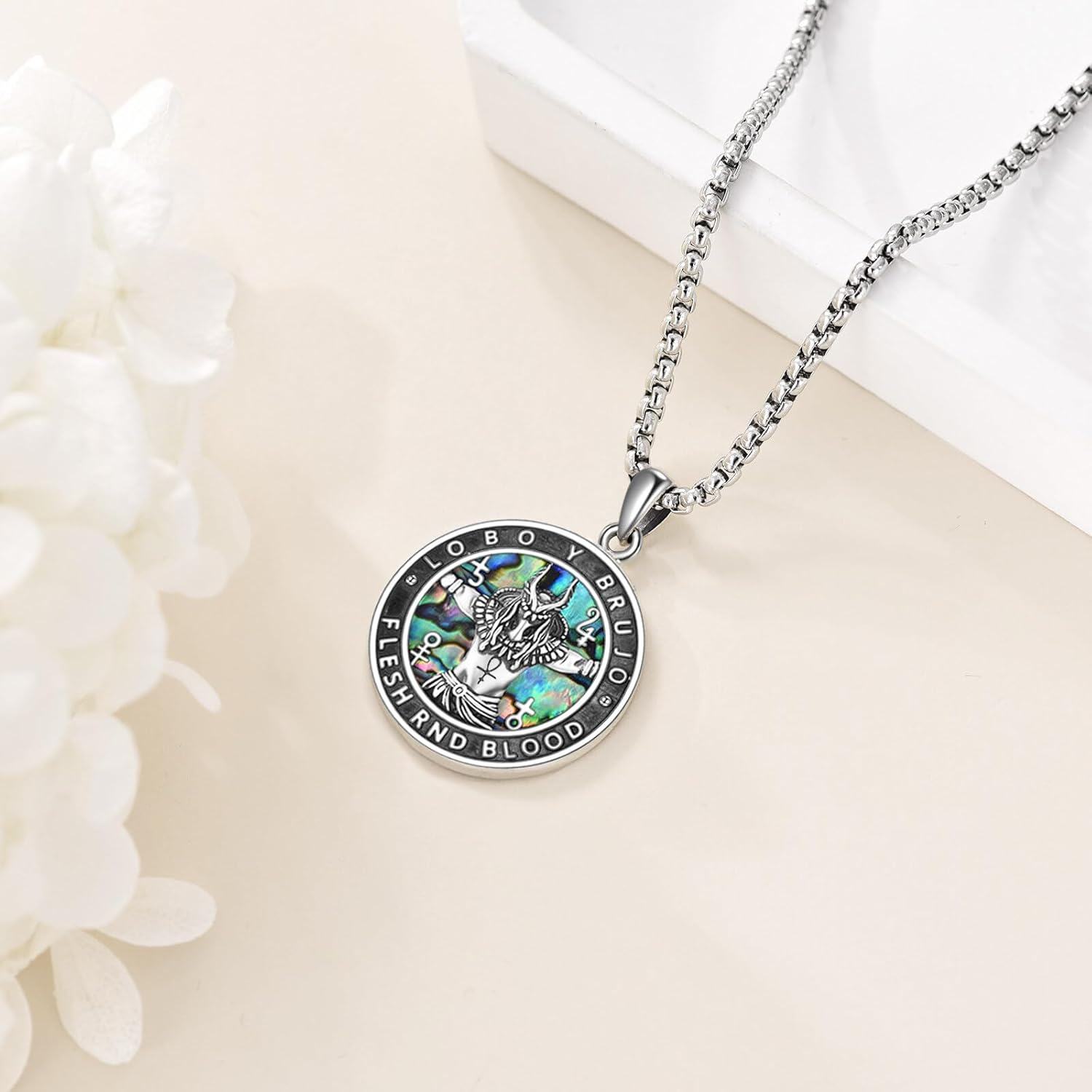wholesale 925 Sterling Silver Ancient Egypt Anubis Scarab Pendant Necklaces for Men Women  47cm Chain Length-0-2