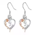 TOUPOP Sterling Silver Rose Heart Butterfly Initial Y Letter Drop Dangle Earrings-0-0