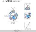 wholesale 925 Sterling Silver Blue Opal Sea Turtle Pendant Necklace with Starfish Charm for Women-0-3