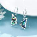 wholesale 925 Sterling Silver Abalone Shell Butterfly Drop Earrings for Women-0-2