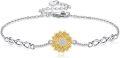 wholesale 925 Sterling Silver Sunflower Bracelet for Women Infinity Link Graduation Jewelry-0-0