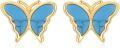 wholesale 14K Gold Turquoise and Blue Opal Butterfly Stud Earrings for Women-0-0