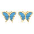 wholesale 14k Gold Turquoise Butterfly Stud Earrings For Women-0-0