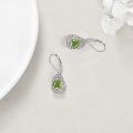 wholesale 925 Sterling Silver Tree Of Life Drop Earrings Wholesale With Green Stone-0-3
