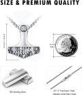 wholesale 925 Sterling Silver  Norse Valknut Thor's Hammer Pendant Necklace-0-3
