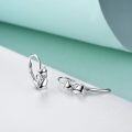 wholesale 925 Sterling Silver Tiny Kitty Leverback Hoop Earrings Gift for Cat Lovers-0-4