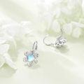 wholesale 925 Sterling Silver Opal Daisy Flower Leverback Dangle Hoop Earrings  for Women-0-3