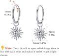 wholesale 925 Sterling Silver Sun Dangle Earrings Hypoallergenic Hoop Earrings for Women Jewelry Lovers-0-5