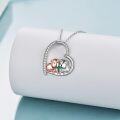 wholesale 925 Sterling Silver Heart-Shaped Penguin Pendant Necklace with Cubic Zirconia Gifts for Women-0-3
