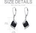 wholesale 925 Sterling Silver Black Onyx Tear Drop Dangle Earrings for Women Fine s-0-5