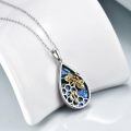 wholesale 925 Sterling Silver Bee Honeycomb Teardrop Pendant With Zirconia-0-2