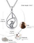 wholesale 925 Sterling Silver Cat Moon Star Teardrop Cremation Jewelry Keepsake Pendant Necklace with Funnel Kit-0-2