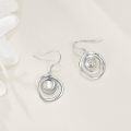 wholesale 925 Sterling Silver Circle Design with Pearl and Swirls Drop Dangle Earrings-0-3