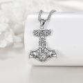 wholesale 925 Sterling Silver Thor's Hammer Necklace – Norse Mjolnir Pendant for Women & Men, Nickel-Free, Lead-Free, Hypoallergenic-0-3
