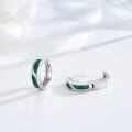 wholesale 925 Sterling Silver Emerald Stone Viking Celtic Cross Huggie Hoop Earrings 15mm for Women Men Gifts-0-1