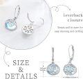 wholesale 925 Sterling Silver Blue Opalite Filigree Leverback Drop Earrings Gift for Women-0-4
