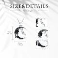 wholesale 925 Sterling Silver Crescent Moon Black Rose Bat Pendant Gothic Necklace -0-3