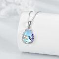 wholesale 925 Sterling Silver Hummingbird Flower Black Onyx Teardrop Pendant Necklace For Women-0-4