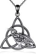 wholesale 925 Sterling Silver Raven Pendant Necklaces Gothic Witchcraft Jewellery for Women Men-0-0