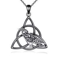 wholesale 925 Sterling Silver Raven Pendant Necklaces Gothic Witchcraft Jewellery for Women Men-celtic raven necklace