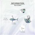 wholesale 925 Sterling Silver Abalone Shell Inlay Shark Necklace with Chain-0-4