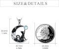 wholesale 925 Sterling Silver Moonstone Cat Pendant Necklace for Women Irish Gifts-0-3