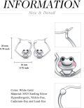 wholesale 925 Sterling Silver Cartoon Frog Huggie Hoop Earrings for Women-0-3